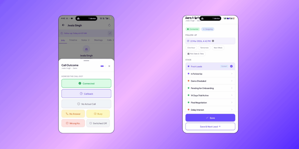 The 3-Tap Disposal Flow — Log Calls in 5 Seconds