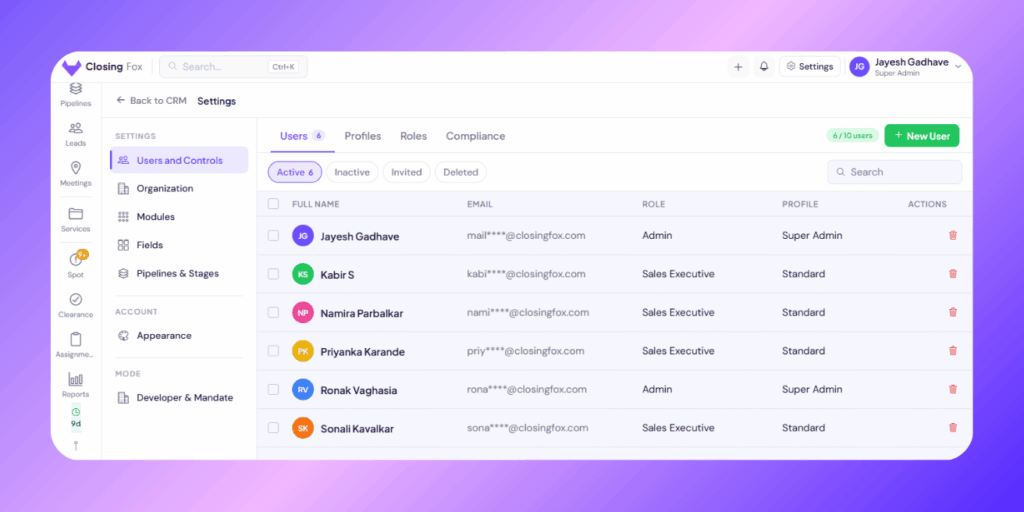 Inviting Your Team — Users, Profiles & Roles